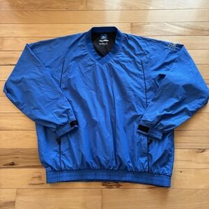 Mizuno Performance Wear Men's XL WindLite Blue V Neck Pullover Wind Breaker